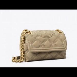 TORY BURCH FLEMING SOFT CONVERTIBLE SHOULDER BAG GRAY HERON